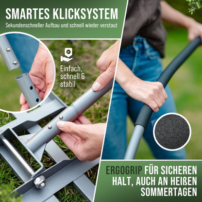 GREEN Spark Rasenrakel Ergonomisch Klicksystem - 80x30cm