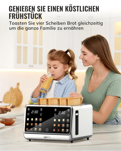 Keenstone Toaster 4 Scheiben mit Touchscreen, Edelstahl, TAC1001-CB