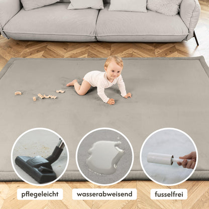 Hakuna Matte Babyspielmatte 200x150 cm, Dunkelgrau, mit Memory-Schaum