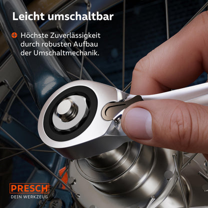 PRESCH Ringratschenschlüssel-Set 12-teilig, 6-19 mm, umschaltbar