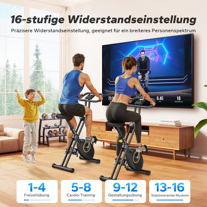 MERACH Klappbares Magnetisches Ergometer – Heimtrainer für Zuhause