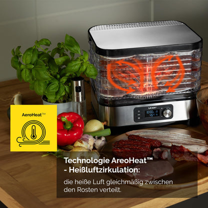 Yoer VitaSave FD01S Lebensmittel-Dörrautomat Edelstahl 6 Fächer