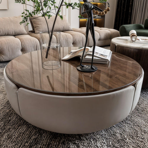 NURPELLE Tischfolie rund transparent, Ø 110 cm, 2 mm stark, PVC – klare Oberfläche mit abgeschrägter Kante