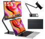 MAGICRAVEN Tragbarer Monitor 15,6 Zoll FHD IPS mit Lautsprecher, Metallhalterung und PU-Schutzhülle
