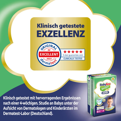 Babylino Sensitive Pants Windeln Grösse 8 XXL (20+ kg), 84 Stück