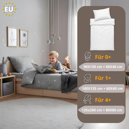 Totsy Baby Kinderbettdecke Set 100x135 cm mit Kissen aus Baumwolle