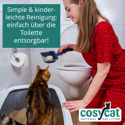COSYCAT Katzenstreu Klumpstreu aus Holz, fein, 2 x 20 l