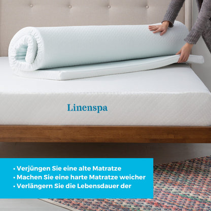 Linenspa Matratzen Topper 120x190cm – Gel Memory Foam 5cm