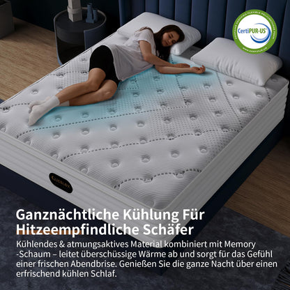 Queblox 7-Zonen Orthopädische Taschenfederkern Matratze 90x200cm H3