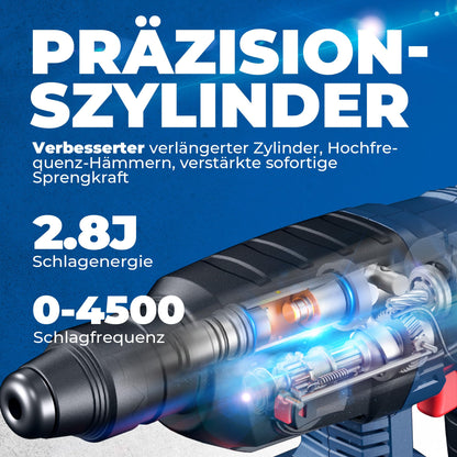 DongCheng Akku-Bohrhammer 18V, 2,8 J, SDS-plus, inkl. 4Ah Akku