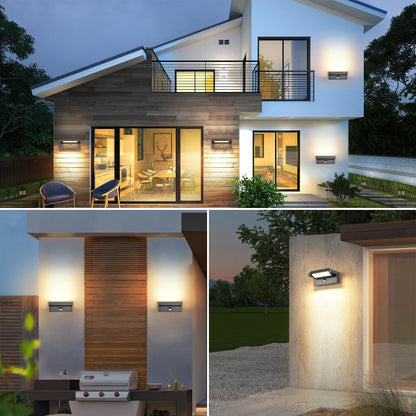 LED Wandleuchte Aussen Innen mit Bewegungsmelder,22W Außenlampe Wand,IP65 Wasserdichte Außenwandleuchte 3000K Warmweiß Wandlampe,Aussenleuchte mit 350° Schwenkbar Panel für Garten Terrasse Dunkelgrau