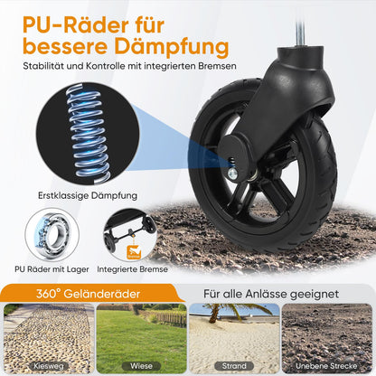 Sekey Bollerwagen Faltbar mit Dach 2 Kinder - SS5050 Schwarz