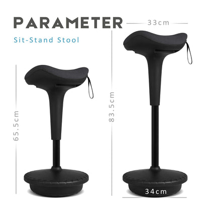 IWMH Ergonomischer Sitz-Steh-Hocker, hochverstellbar – Schwarz