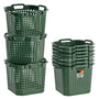 BURI Erntekorb 25L Gartenkorb Set. 10 grüne, runde Körbe. Zum Ernten und lebensmittelechten Transport von Obst/Gemüse.