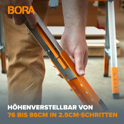 Bora Arbeitsbock XT PM-3360T – Höhenverstellbarer Klappbock 2er Set