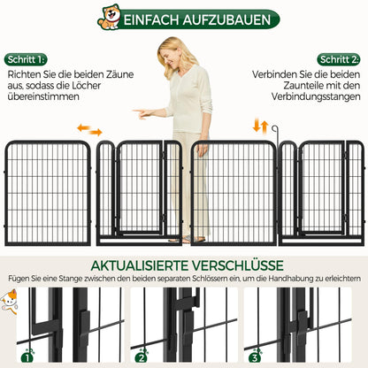 Yaheetech Welpenauslauf Freilaufgehege – 80cm 8-teilig faltbar