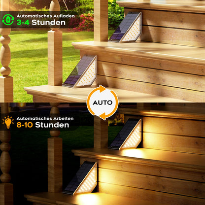 Shuniu LED Solar Treppenleuchten IP65 für Garten und Wege, 10 Stück