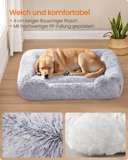 Feandrea Hundebett 106 x 75 cm, Hundesofa, waschbar, Ombré-Grau