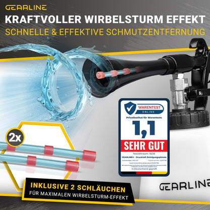 GEARLINE Druckluft Reinigungspistole Set mit Wassertank & 2 Düsen