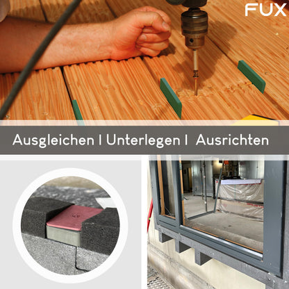 FUX 160 Unterlegplatten Abstandshalter Kunststoff Set 60x40 mm