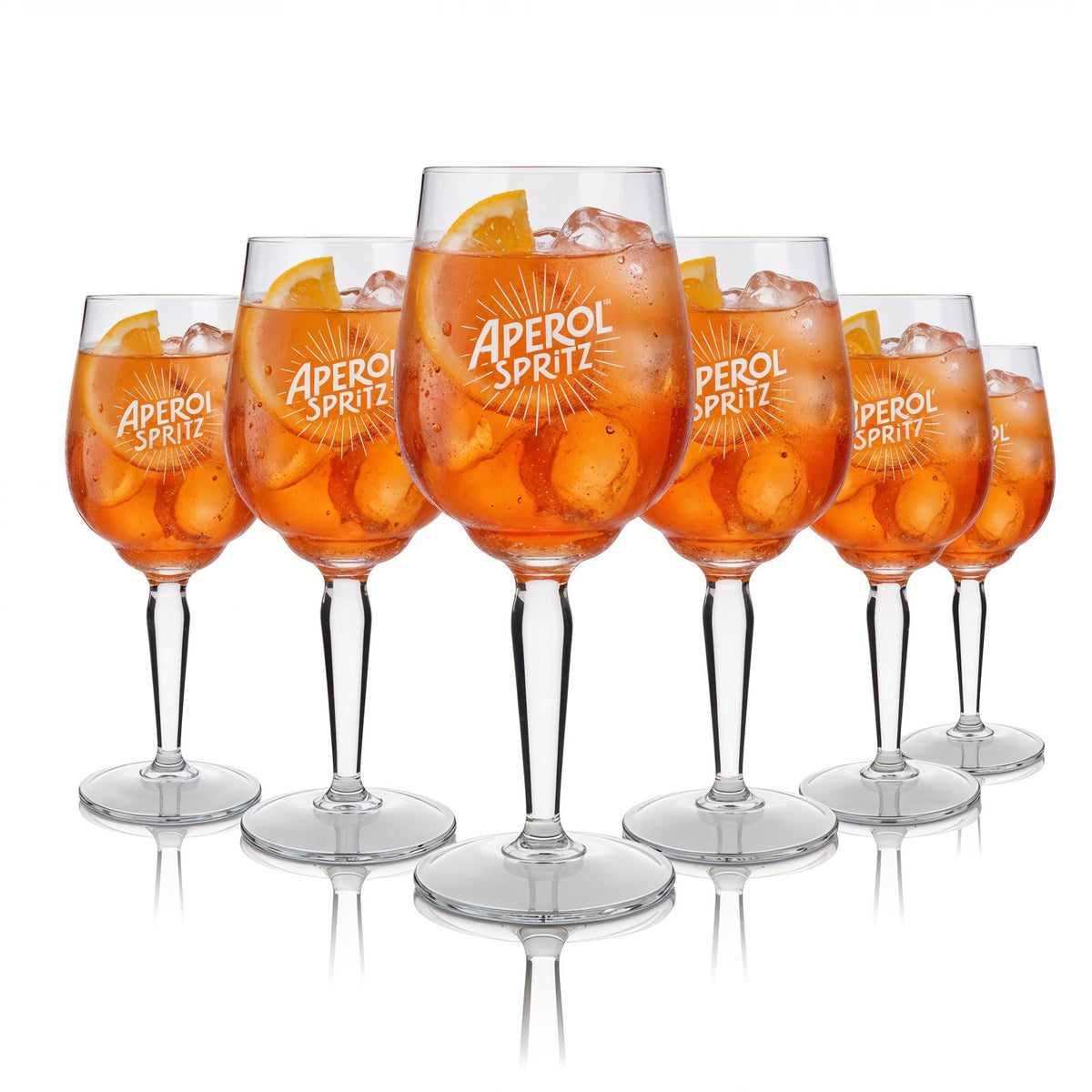 Aperol Spritz Gläser Set 6 Stück, Original Cocktailgläser von Rastal aus Glas mit Logo-Aufdruck