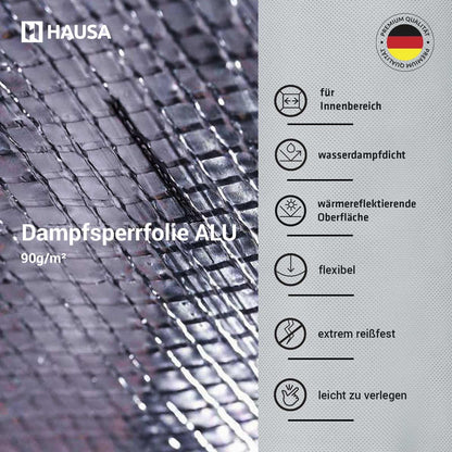 HAUSA Dampfsperrfolie ALU - 75m² glasfaserverstärkt