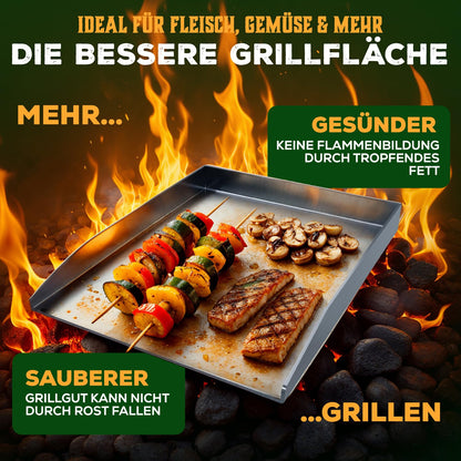 Blumtal Plancha Grill Set Gasgrill - 30x40 cm Edelstahl