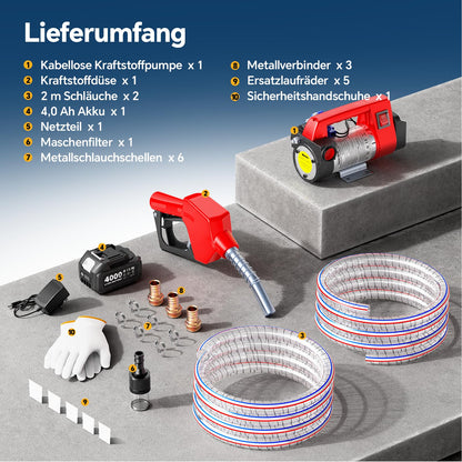 TaskStar Akku-Dieselpumpe nms-12, Kraftstoffpumpe 45 l/min, 21 V