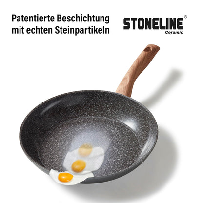 STONELINE Ceramic Kochgeschirr Set 14-tlg. Induktion Holzoptik