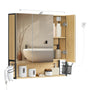VASAGLE Spiegelschrank Bad Beleuchtung – Natureichenfarben 70x70 cm. Quadratisch, natureichenfarben, mit integrierter LED-Beleuchtung zur Badorganisation.