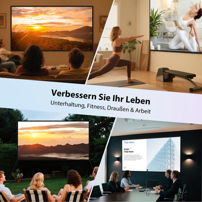 LEORFI Beamer Leinwand 150 Zoll Outdoor, 16:9, faltbar, waschbar