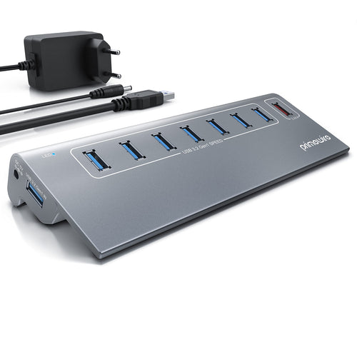 CSL 8-Port USB 3.2 Gen2 Hub mit Ladeport, Aluminium, 10 Gbit/s – Gehäuse in mattem Grau