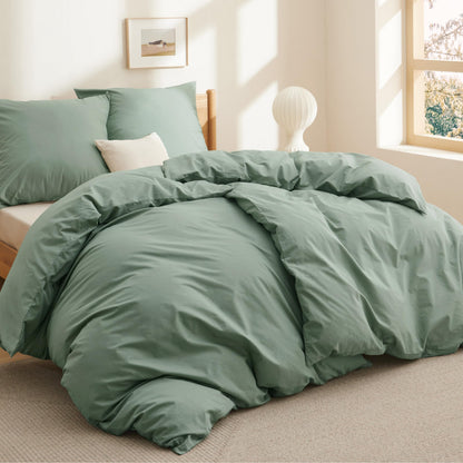 BEDSURE Bettwäsche Set 135x200 cm Baumwolle, Salbeigrün, 4-teilig
