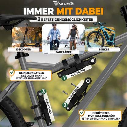 MIVELO Faltschloss Fahrradschloss mit Zahlencode 90 cm inkl. Halterung