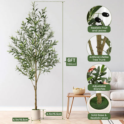 Alupssuc Künstlicher Olivenbaum Kunstpflanze Gross – 180cm