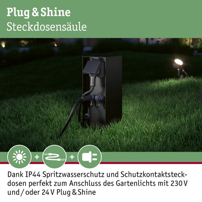 Paulmann Plug & Shine Rio Aussensteckdose Sensor IP44 Anthrazit