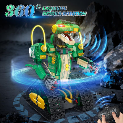 HiWEEGO Technik Roboter Bausatz 5 in 1 Dinosaurier mit Fernbedienung