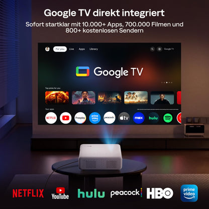Aurzen Eazze D1G Smart Beamer Full HD mit Google TV, Weiss