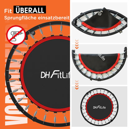 DH FitLife Fitness Trampolin klappbar Ø102cm – Handgriff