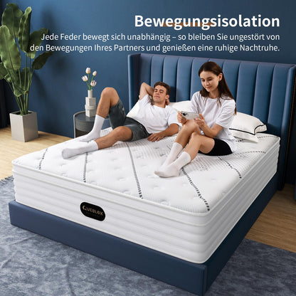Queblox 7-Zonen Orthopädische Taschenfederkern Matratze 90x200cm H3