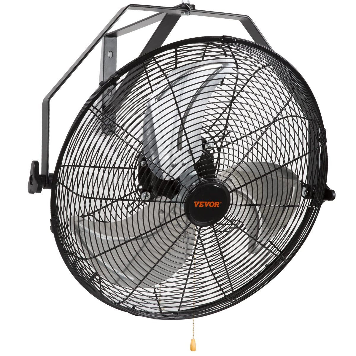 VEVOR Wandventilator 57 cm, oszillierend, IP44, 3 Stufen, schwarz – Ganzmetallgehäuse mit Aluminiumblättern zur Wandmontage