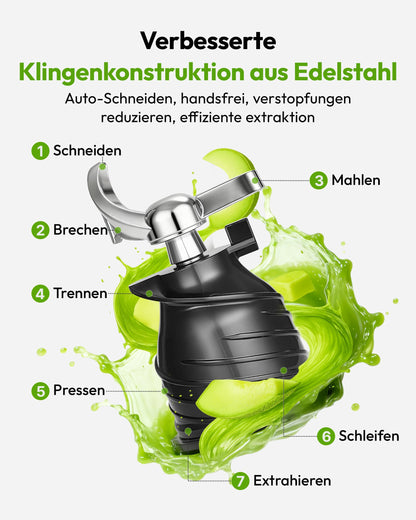 EUHOMY Slow Juicer ZM1909, Entsafter für Gemüse und Obst, 1,8 L