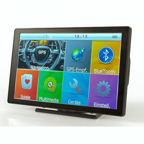 Elebest City 90 GPS Navi 9 Zoll - Auto LKW Wohnmobil Europa. Schwarzes, rechteckiges 9-Zoll-Navi für präzise Routenführung.