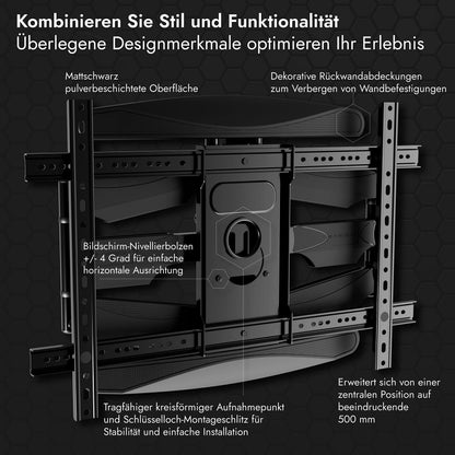 Invision TV Wandhalterung Schwenkbar Neigbar Ausfahrbar 37-75 Zoll - DXL-DE-IA