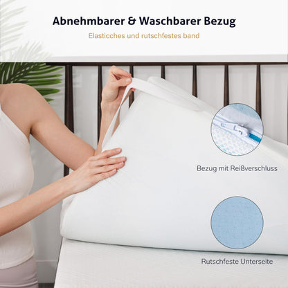 EGO HOME Schaumstoff Matratzentopper 7 Zonen Öko-TEX 140x200 cm