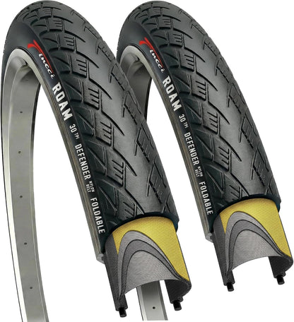 Fincci Fahrradreifen 28 Zoll 700x32c mit Kevlar-Pannenschutz, 2er-Set, schwarz
