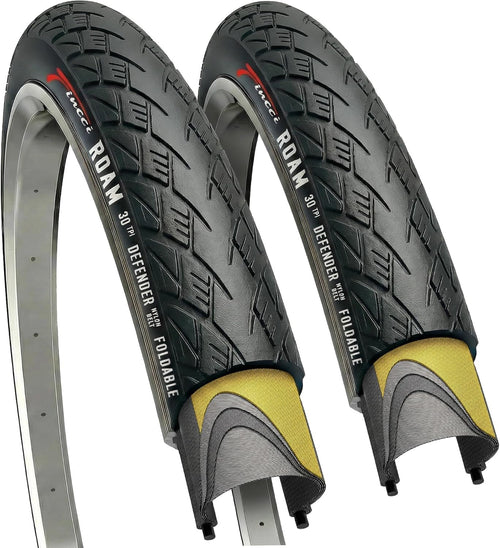 Fincci Fahrradreifen 28 Zoll 700x32c mit Kevlar-Pannenschutz, 2er-Set, schwarz