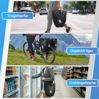 GUOOTU Gepäckträgertasche 2er Set, wasserdicht, 2 x 20 L, Schwarz
