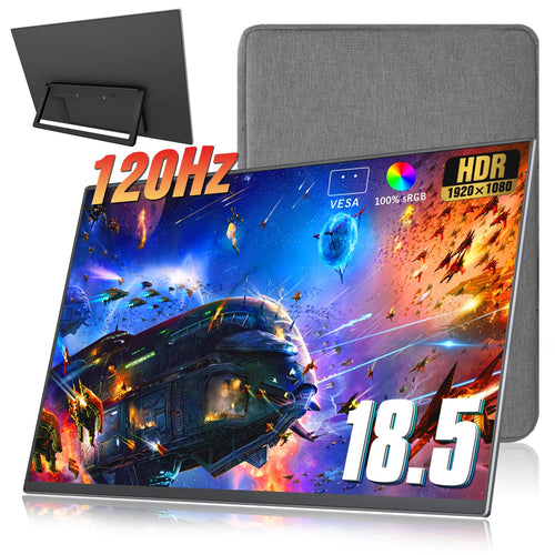FlexiView 18.5 Zoll Mobiler Monitor 120Hz FHD – Ultra Slim. Flacher, dünner Bildschirm zur portablen Display-Erweiterung für Laptop oder Konsole.
