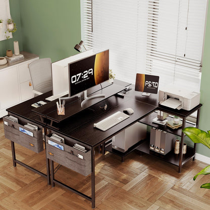 ODK Gaming Tisch L-Form Eckschreibtisch - Schwarz 120x80cm